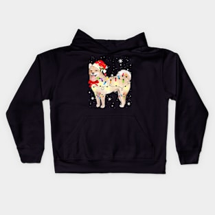 Akita Chow Dog Christmas Light Xmas Kids Hoodie